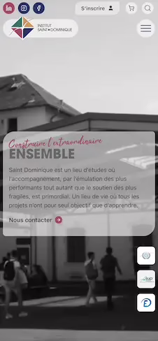 Refonte site internet Institut Saint Dominique Pau vue mobile