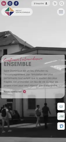 Refonte site internet Institut Saint Dominique Pau vue mobile