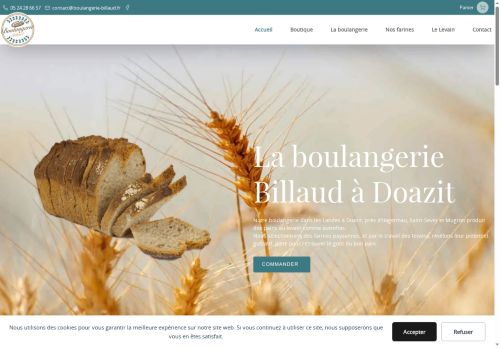 Site internet Boulangerie Billaud après refonte — thème custom WordPress Tailwind CSS