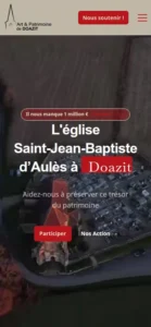 Site de l’association Patrimoine de Doazit, pour sauver l’église d’Aulès